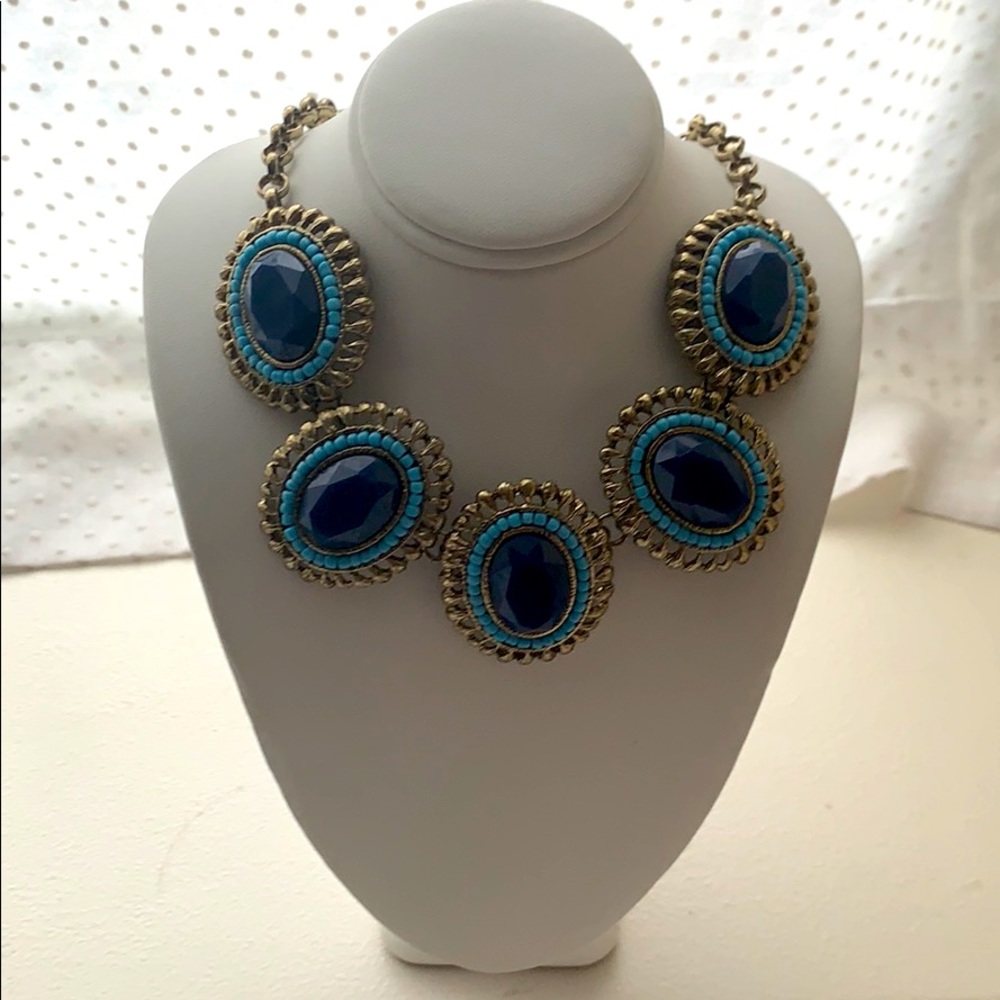 J. Crew Navy and Light Blue  Statement Necklace